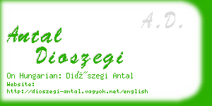 antal dioszegi business card